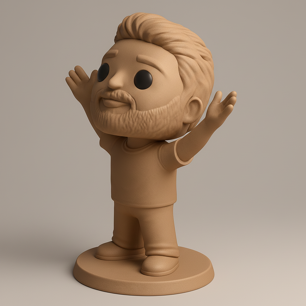face anatomy 3d model-create 3d face model from photo_Welcoming Chibi-Style Man Figurine - Custom Collectible!
