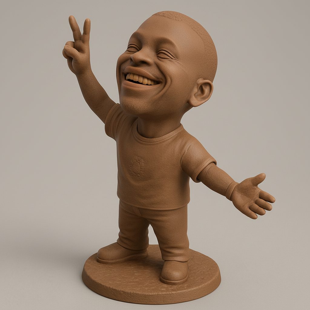 face anatomy 3d model-create 3d face model from photo_Joyful Child Figurine: Share Laughter & Peace