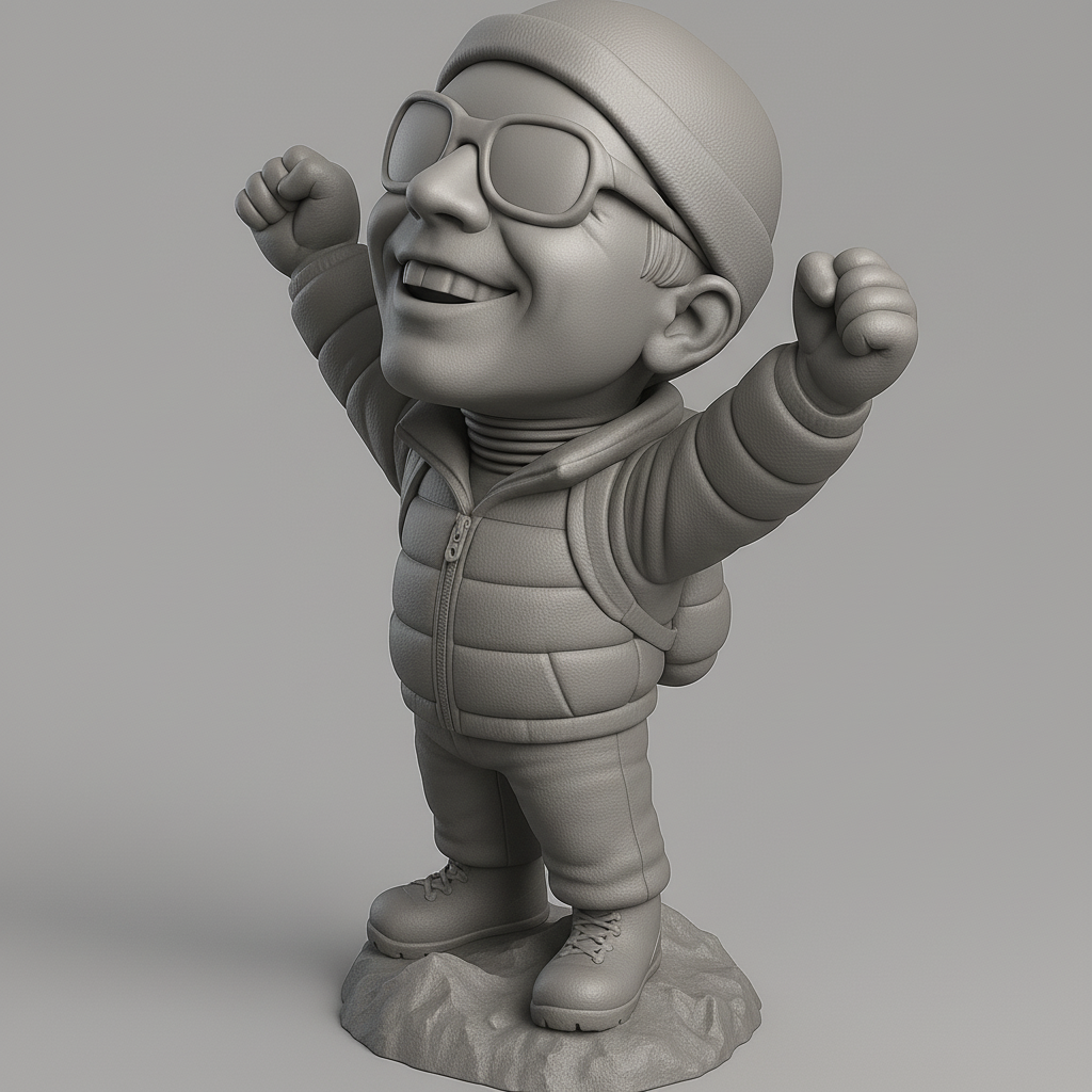 silhouette 3d printer maker-3d portrait printing_Joyful Adventurer 3D Model