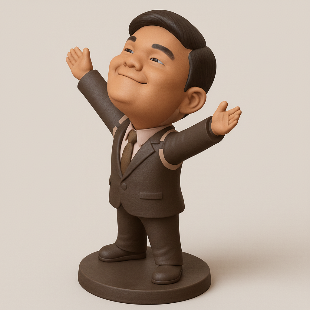 face anatomy 3d model-create 3d face model from photo_Positive Vibes Business Man Figurine - Desktop Success