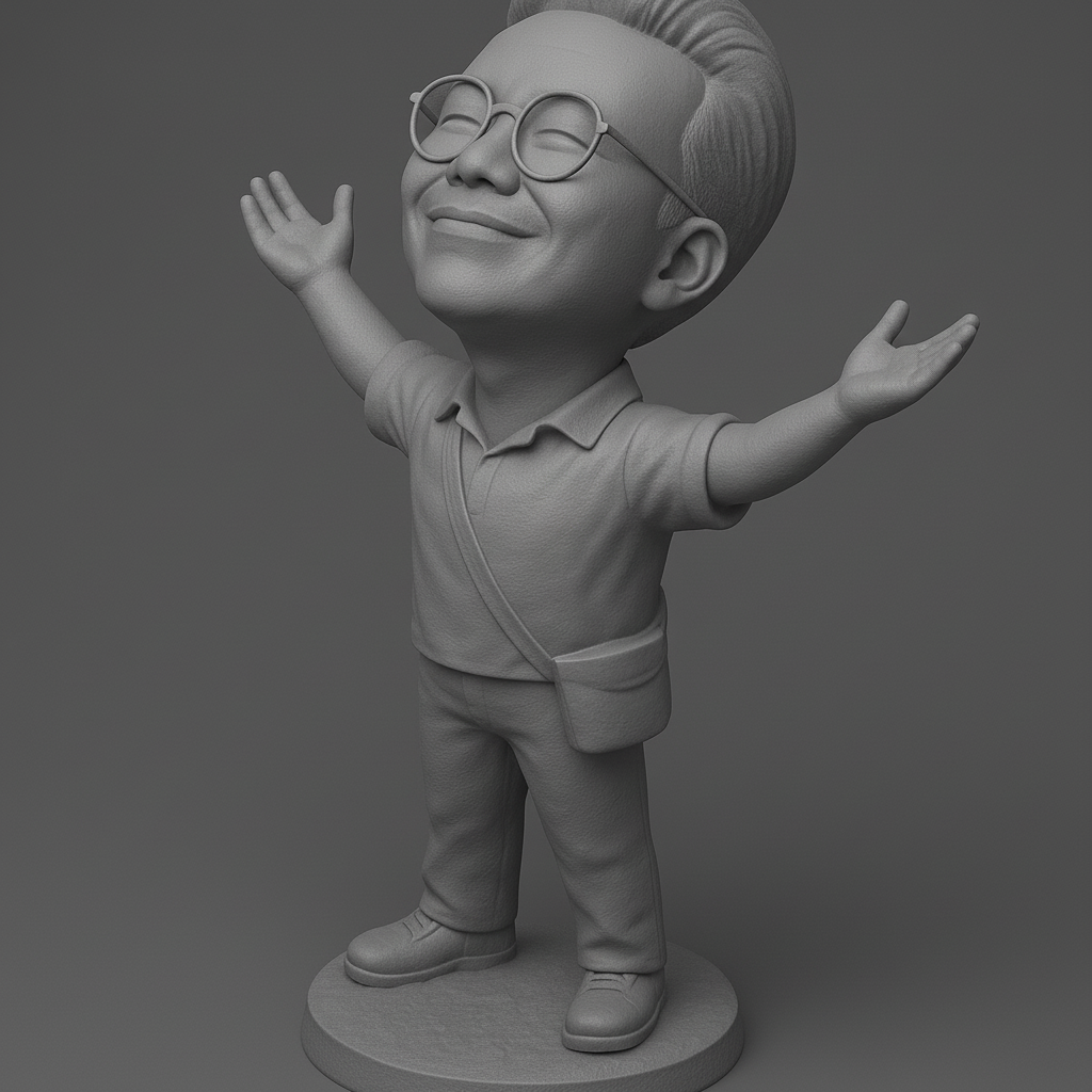 face anatomy 3d model-create 3d face model from photo_Cheerful Character Statue for 3D Printing