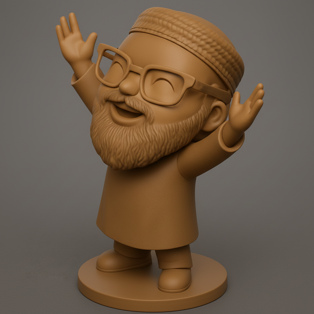 face to 3d model ai-3D portrait printing from photo_Printable Joy: Happy Bearded Man Figurine
