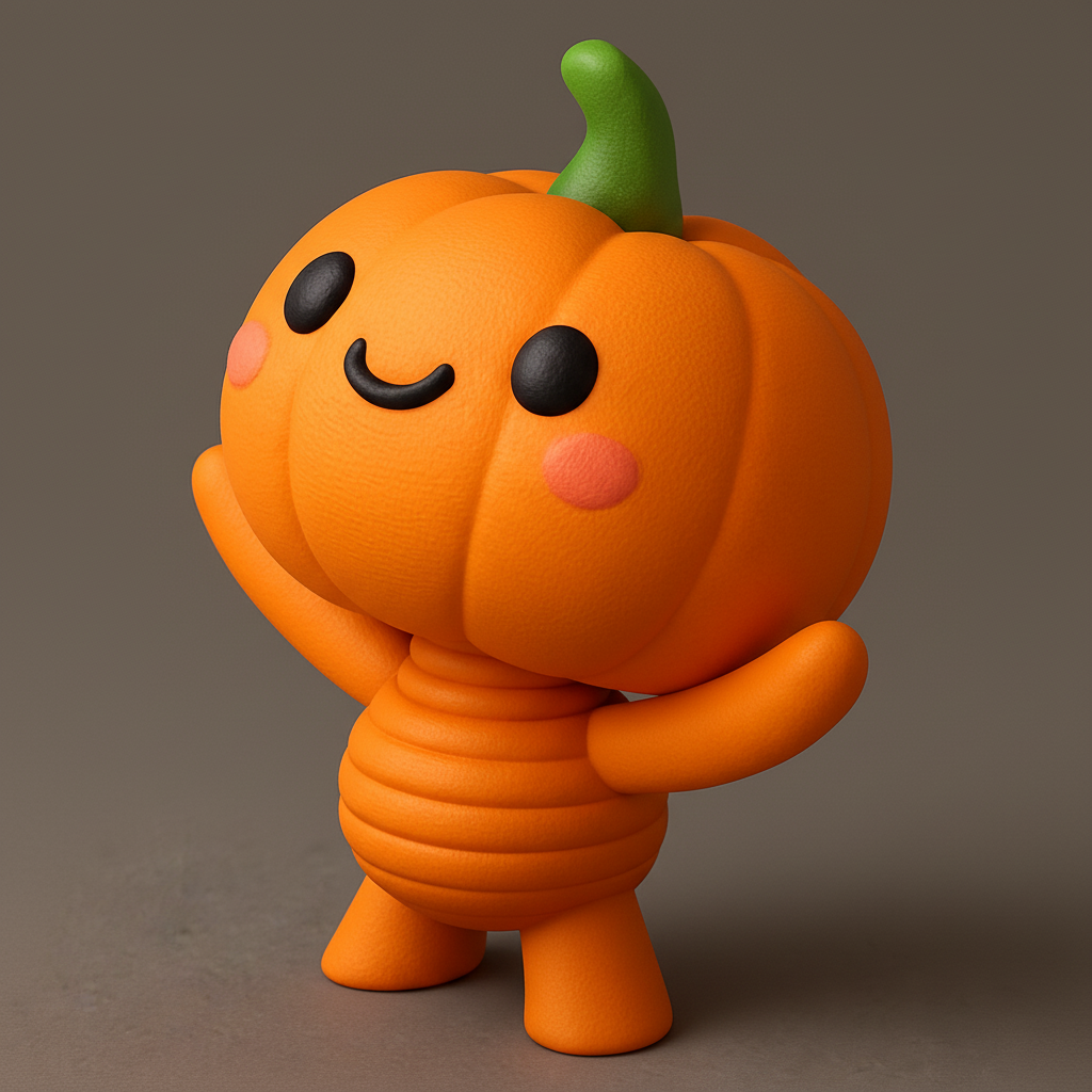 face anatomy 3d model-create 3d face model from photo_Charming Pumpkin Pal Figurine