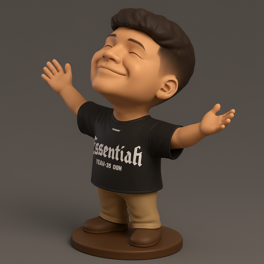 silhouette 3d printer maker-3d portrait printing_Happy Boy Figurine - Spread Positivity & Joy!