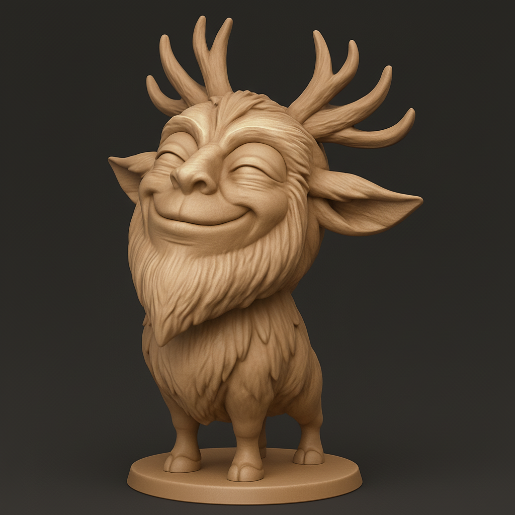 face anatomy 3d model-create 3d face model from photo_Charming Forest Guardian Figurine