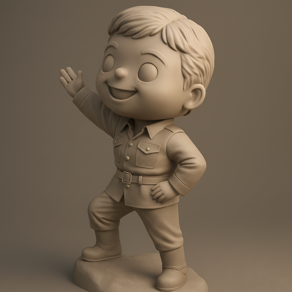 face to 3d model ai-3D portrait printing from photo_Smiling Adventure Boy Figurine - Your Next Fun Print!