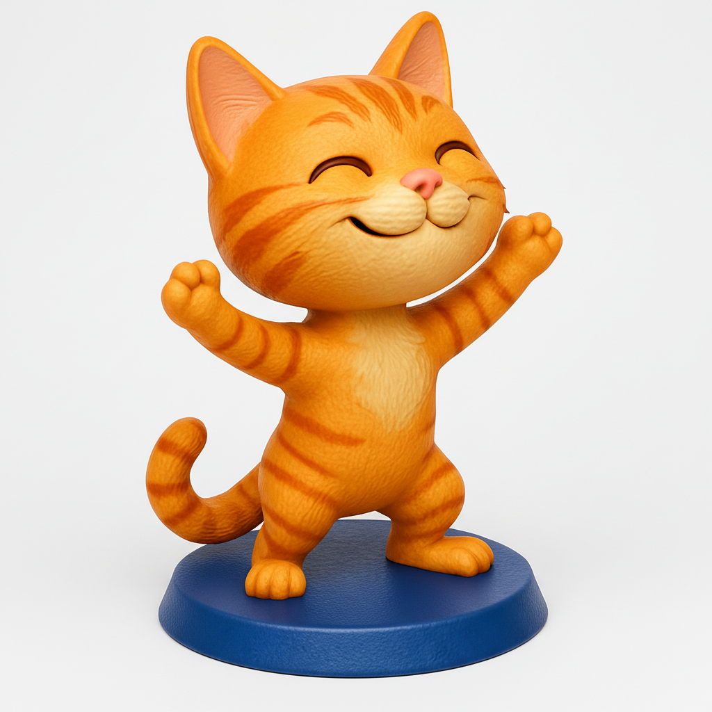 face to 3d model ai-3D portrait printing from photo_Smiling Orange Tabby - Your New Happy Desk Pal!