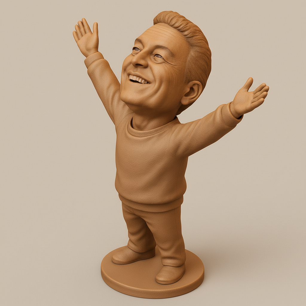 face anatomy 3d model-create 3d face model from photo_Uplifting Joyful Bobblehead Figurine