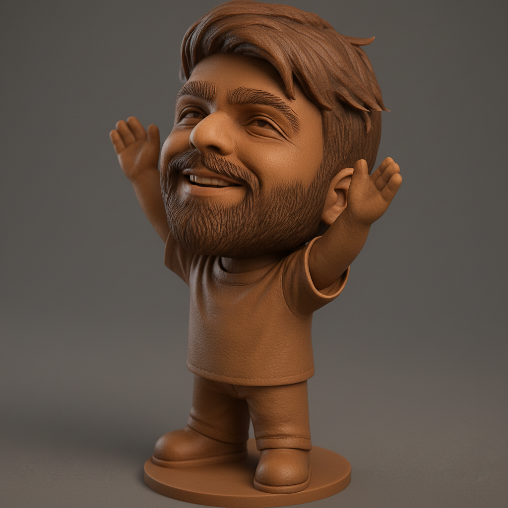 face anatomy 3d model-create 3d face model from photo_Uplifting Happy Guy Desktop Figurine