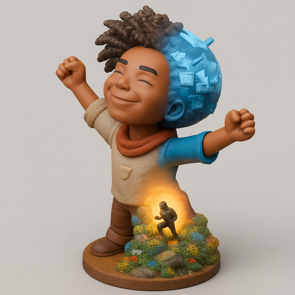 face anatomy 3d model-create 3d face model from photo_Inner Journey Figurine: Spark Your Creative Spirit