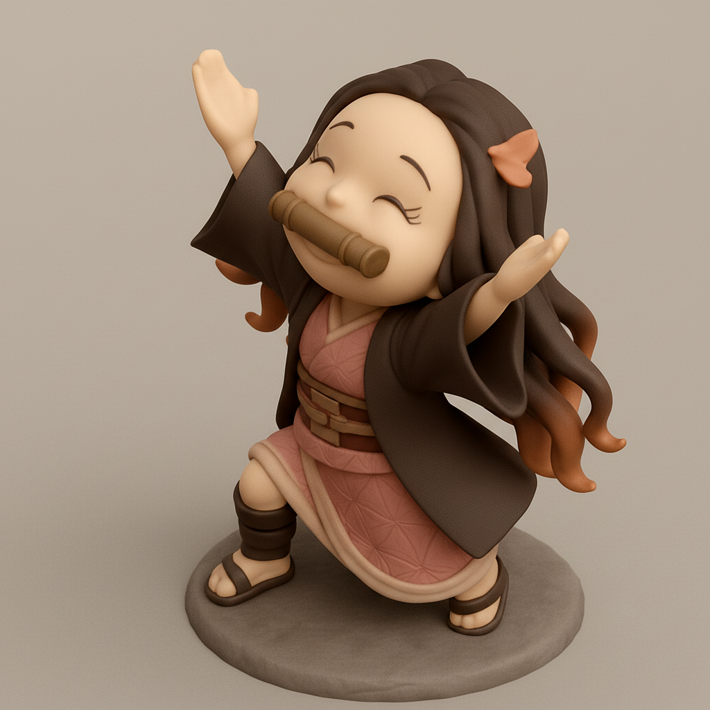 silhouette 3d printer maker-3d portrait printing_Joyful Character Pose for 3D Printing Fun