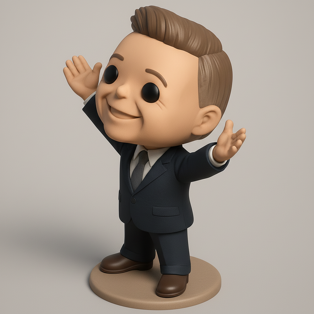 face anatomy 3d model-create 3d face model from photo_Welcoming Smile Desk Buddy Funko Style Figure