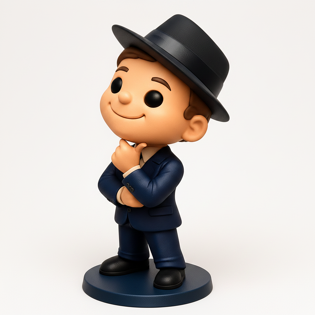 face anatomy 3d model-create 3d face model from photo_Pondering Gentleman Figurine: A Dapper Desk Companion