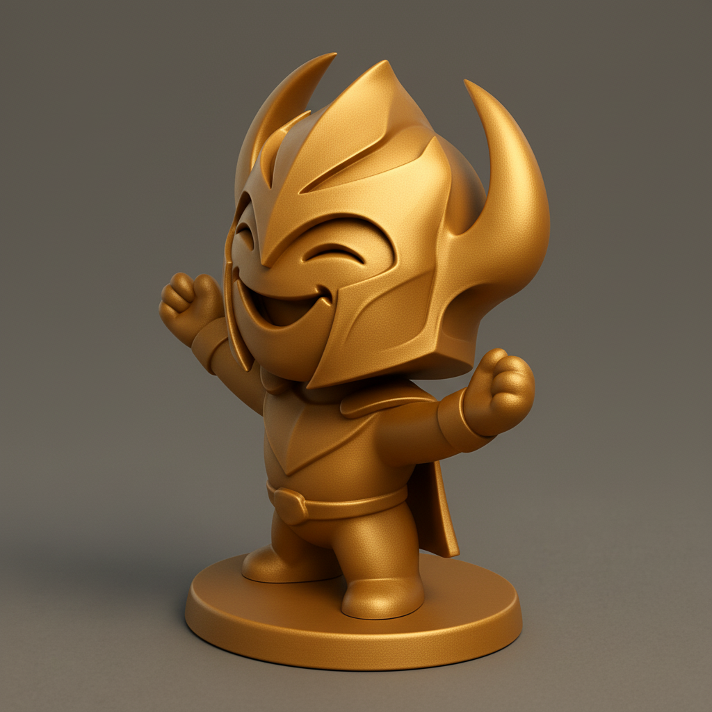 silhouette 3d printer maker-3d portrait printing_Triumphant Hero Award Statue