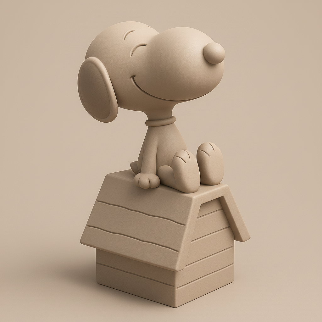 silhouette 3d printer maker-3d portrait printing_Joyful Pup on a Cozy Doghouse