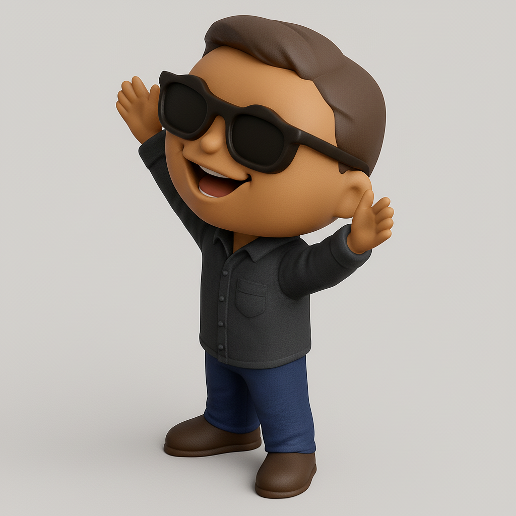 face anatomy 3d model-create 3d face model from photo_Happy Guy with Shades - Dynamic Desk Buddy Print