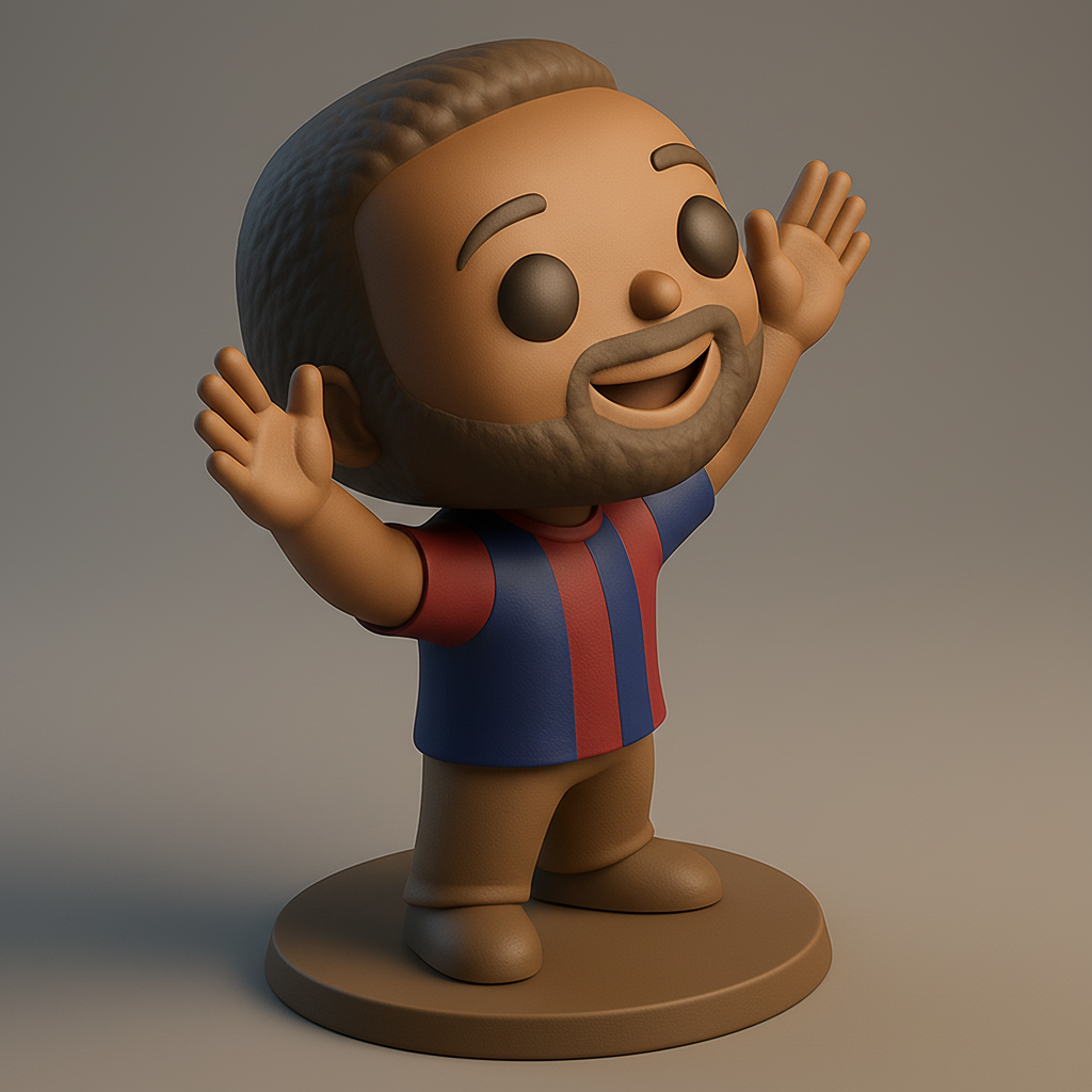 face to 3d model ai-3D portrait printing from photo_Cheerful Sports Fan Figurine