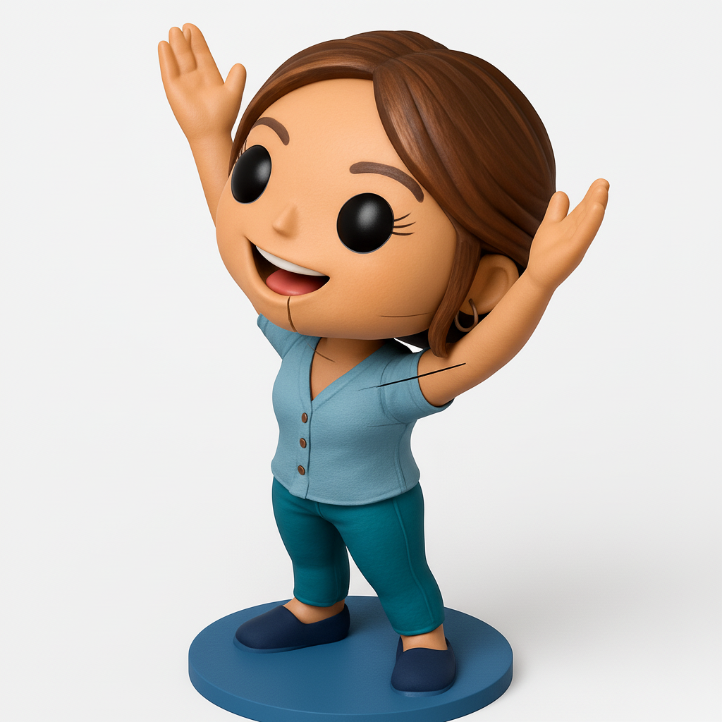 face to 3d model ai-3D portrait printing from photo_Joyful Cartoon Woman Figure - Celebrate & Display!