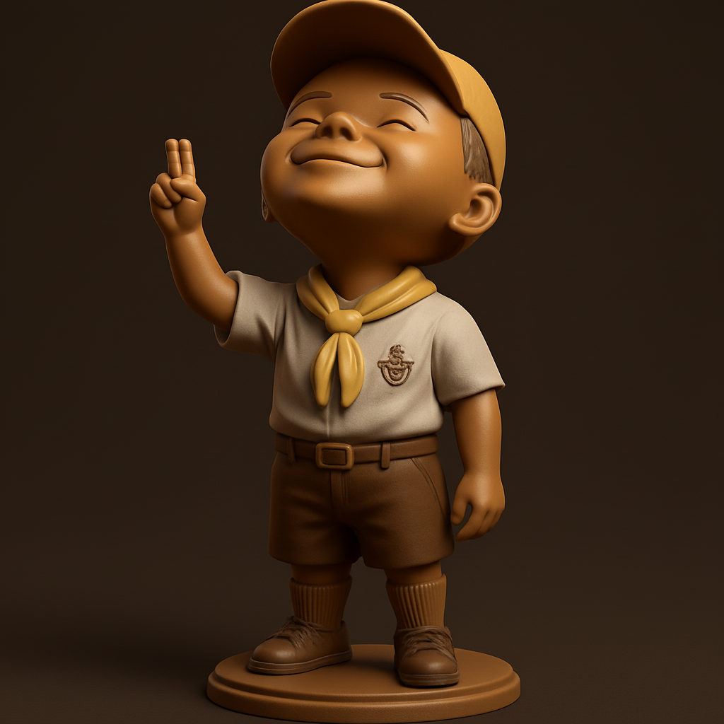 face to 3d model ai-3D portrait printing from photo_Joyful Scout Figurine: Inspire & Decorate