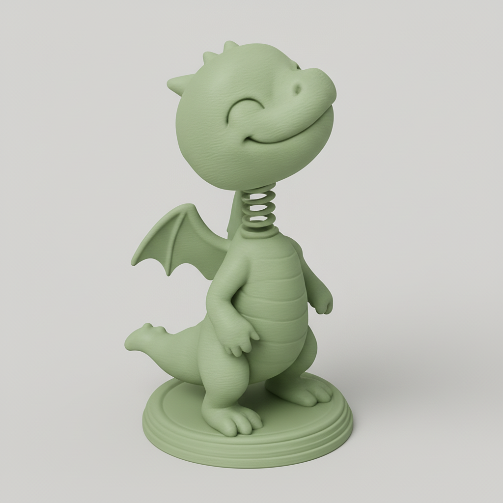 face anatomy 3d model-create 3d face model from photo_Cute Dragon Bobblehead Set: Single & Three-Headed Fun