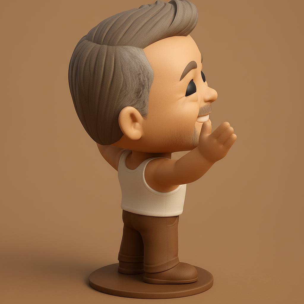 face to 3d model ai-3D portrait printing from photo_Happy Hugs Goatee Figurine - Your Desk's New Bestie!