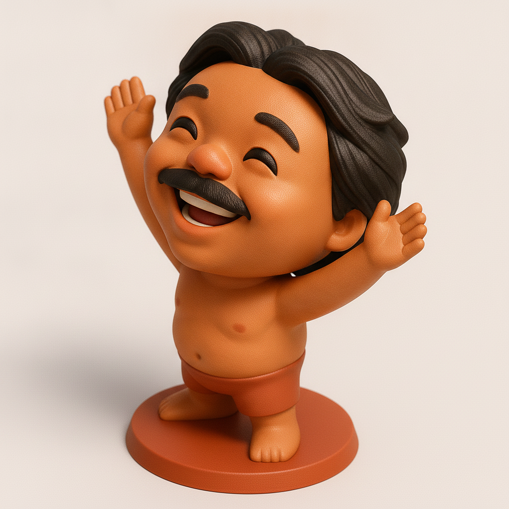 face to 3d model ai-3D portrait printing from photo_Spread Joy! Happy Man Desk Buddy