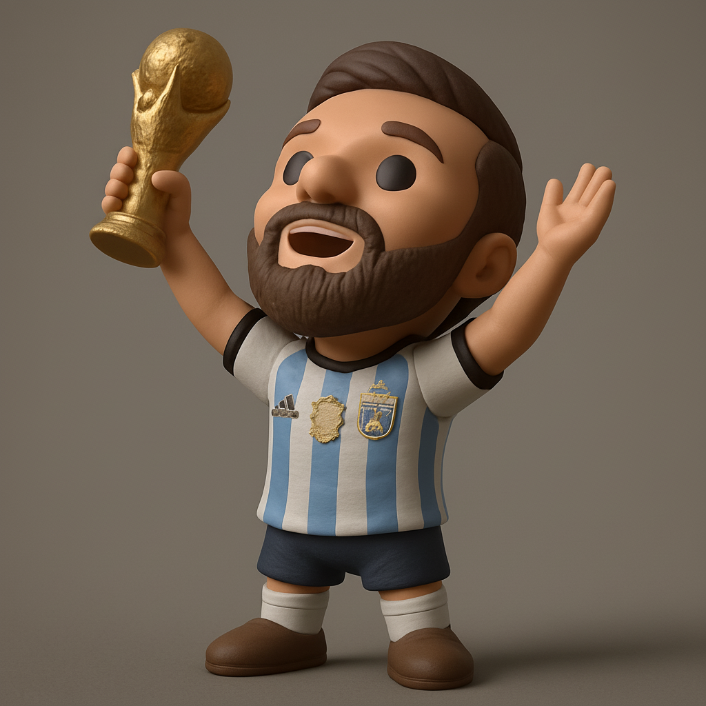 face to 3d model ai-3D portrait printing from photo_Lionel Messi in his glory
