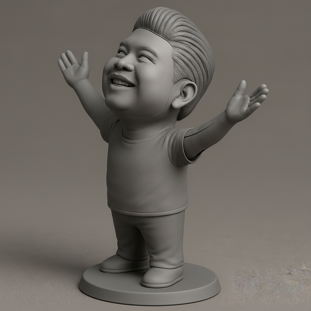 face anatomy 3d model-create 3d face model from photo_Smiling Optimist Figurine for Positive Vibes