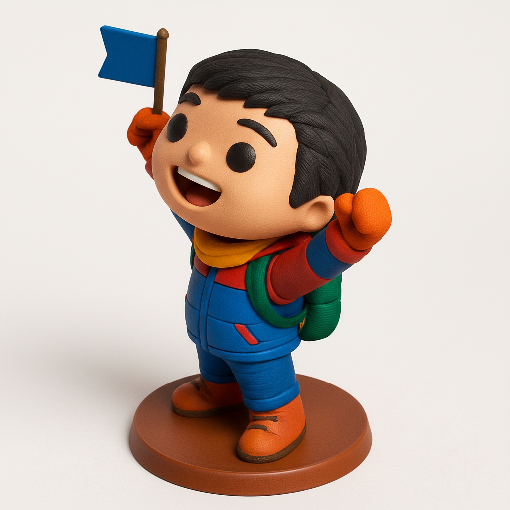 face to 3d model ai-3D portrait printing from photo_Victory Kid Figurine - Inspire Adventure & Success!