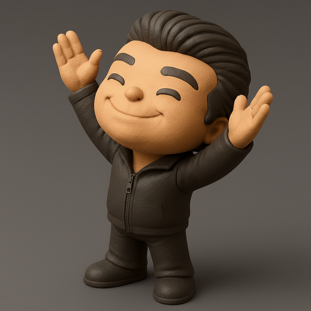 face anatomy 3d model-create 3d face model from photo_Happy Waving Character Figurine - Perfect Desk Buddy!