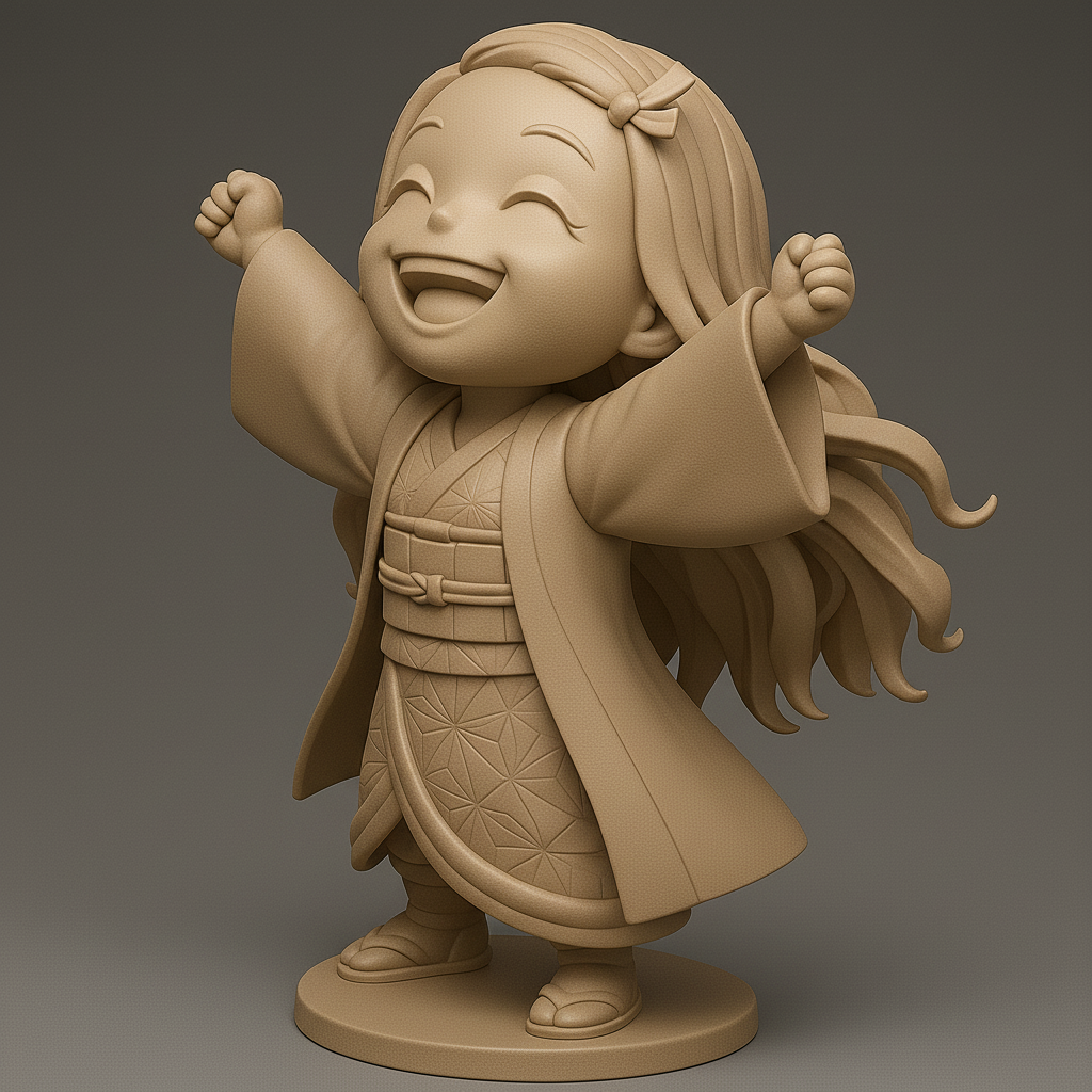 silhouette 3d printer maker-3d portrait printing_Nezuko Kamado