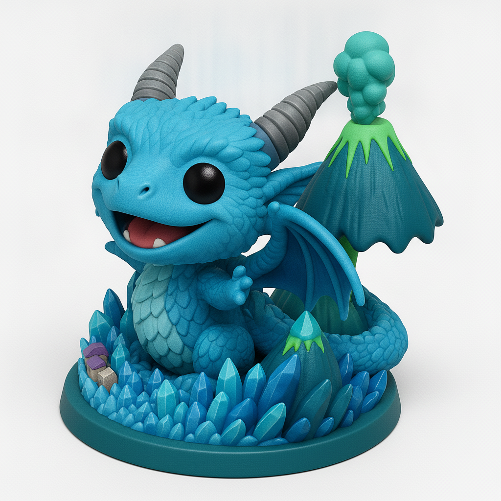 face anatomy 3d model-create 3d face model from photo_Chibi Dragon & Crystal Den: Fantasy Desk Pal