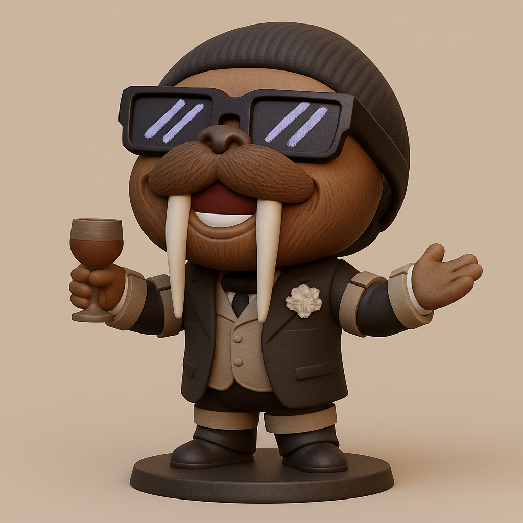 face to 3d model ai-3D portrait printing from photo_Dapper Walrus Gentleman Figurine: Cool Desk Decor!