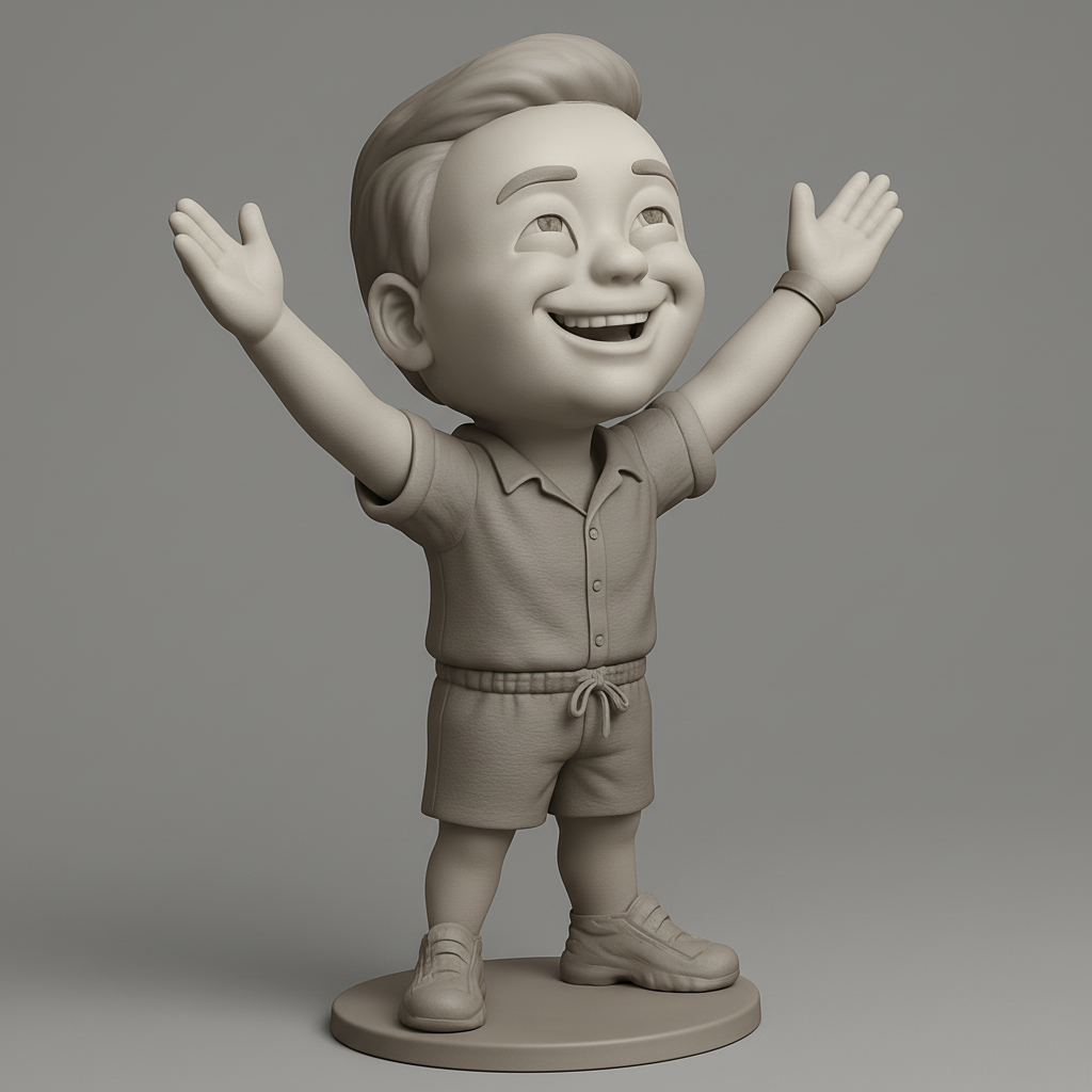 face anatomy 3d model-create 3d face model from photo_Uplifting Happy Kid Collectible Statue