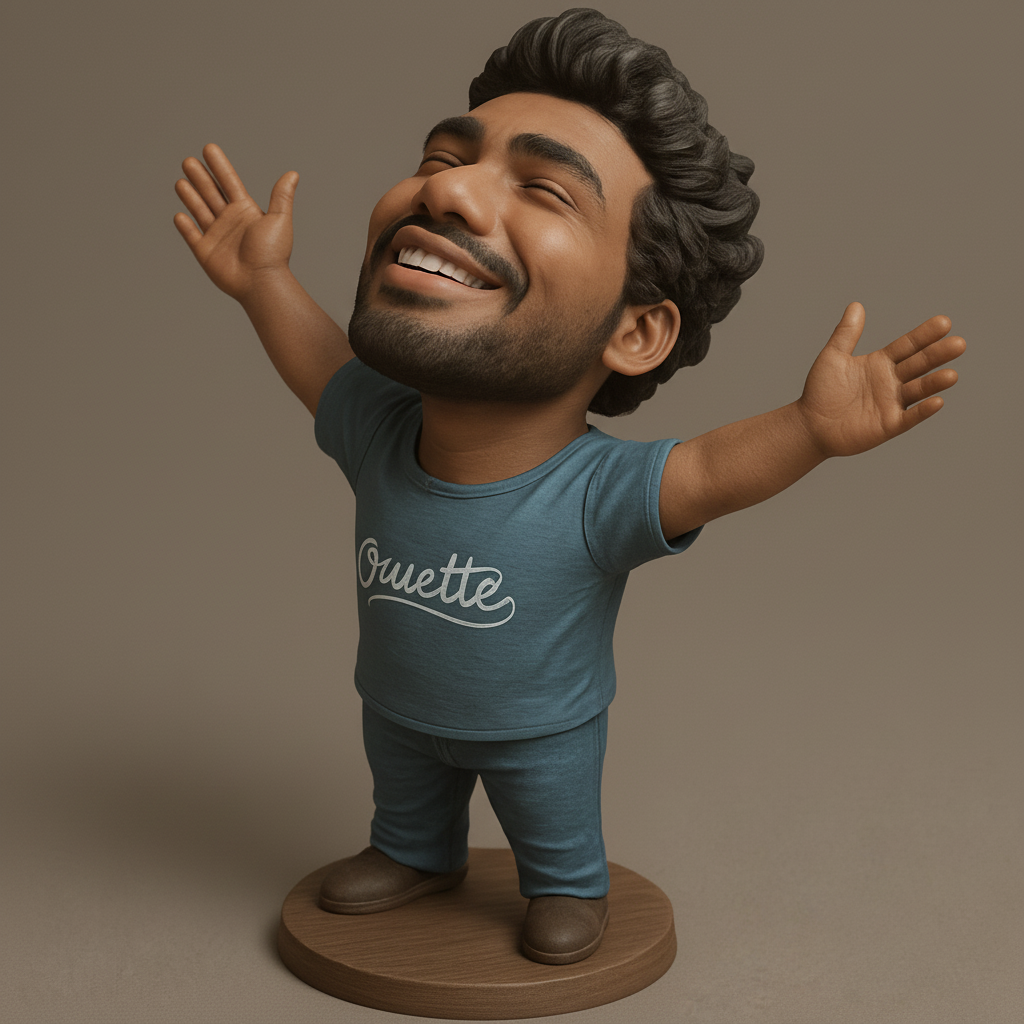 face anatomy 3d model-create 3d face model from photo_Joyful Bobblehead Figurine: Happy Man Desktop Decor