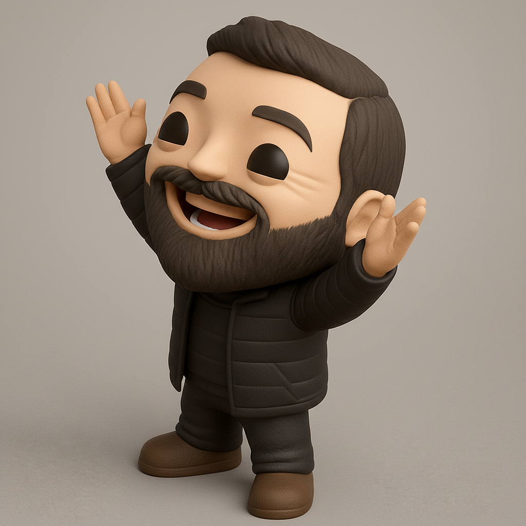 face to 3d model ai-3D portrait printing from photo_Happy Welcoming Bearded Man 3D Print