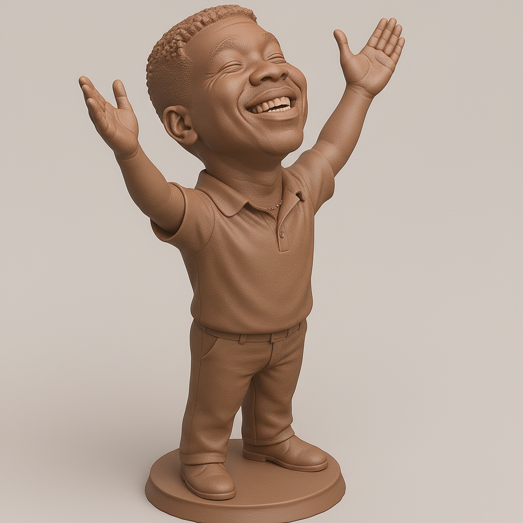 silhouette 3d printer maker-3d portrait printing_Joyful Character Statue for 3D Printing