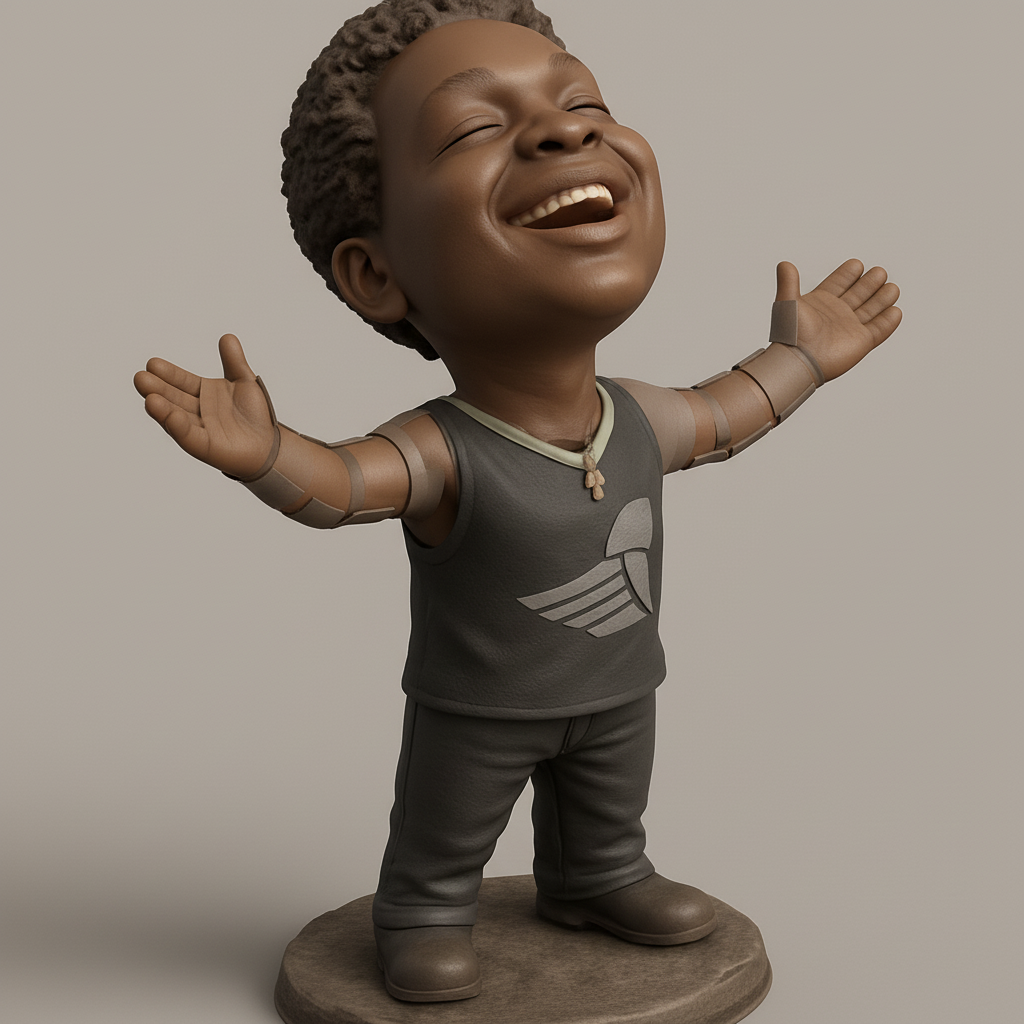 face anatomy 3d model-create 3d face model from photo_Pure Joy: Laughing Boy Desk Figurine