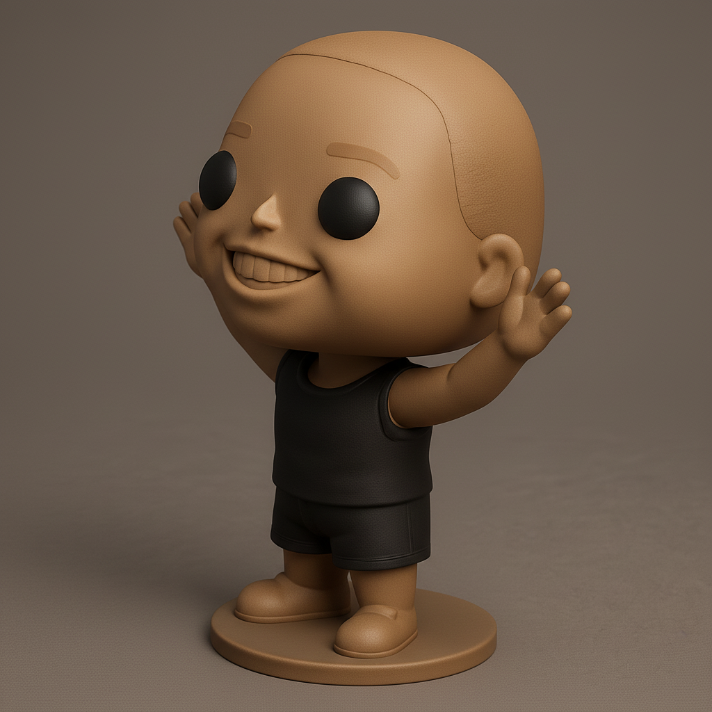 face anatomy 3d model-create 3d face model from photo_Happy Waving Figure - Funko Style Desk Buddy Print