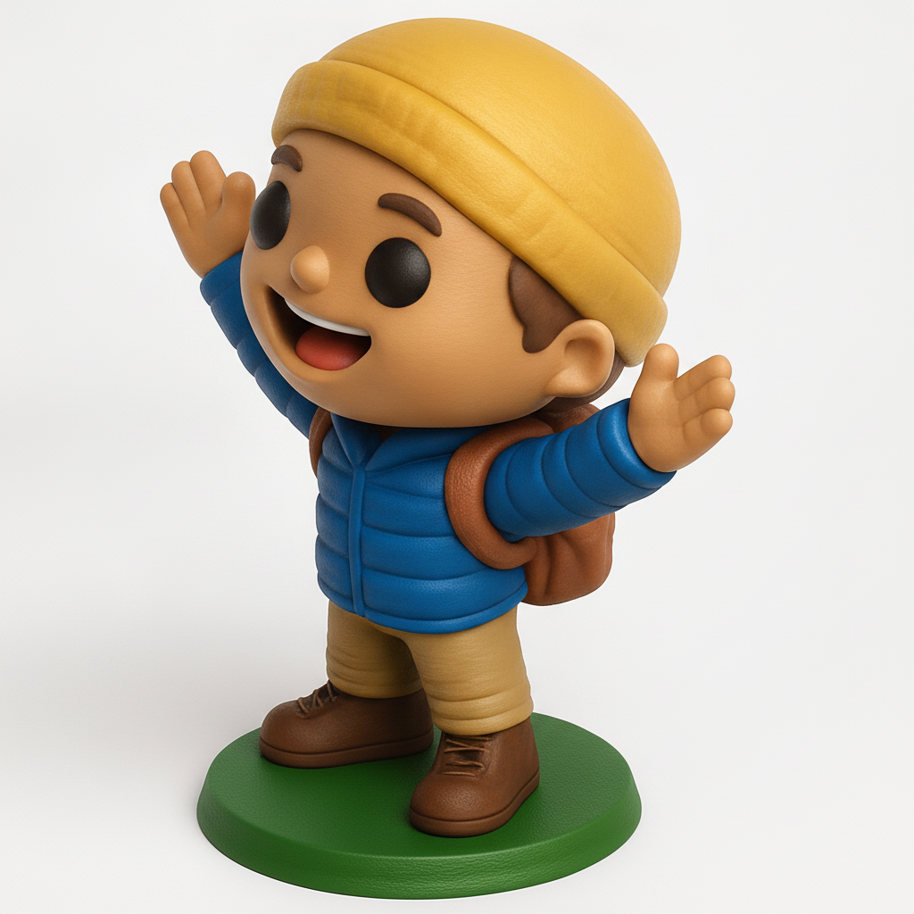 face to 3d model ai-3D portrait printing from photo_Joyful Explorer Collectible - Your Adventure Buddy!
