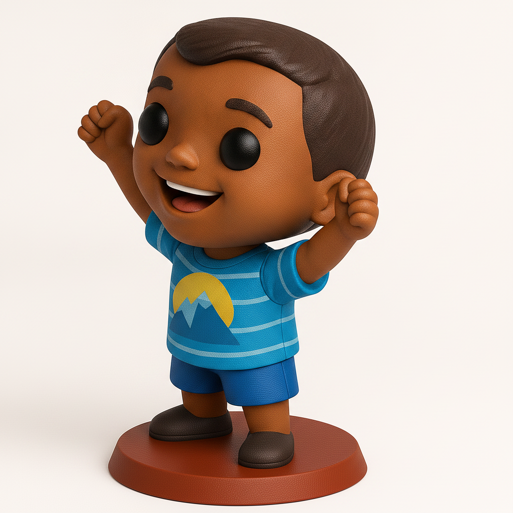 face anatomy 3d model-create 3d face model from photo_Joyful Boy Celebration Figurine - Desktop Buddy