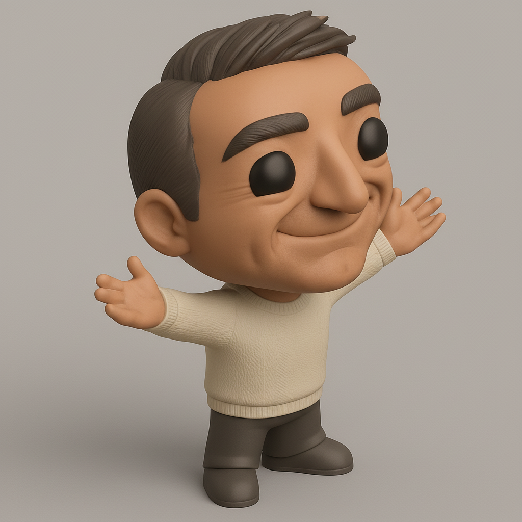 face anatomy 3d model-create 3d face model from photo_Joyful Welcoming Character Figurine - Desktop Friend