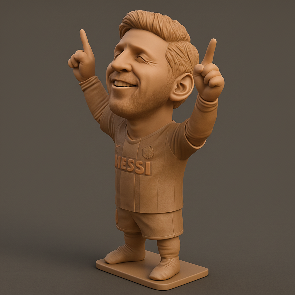 face anatomy 3d model-create 3d face model from photo_Messi Celebration Figurine - Iconic Football Legend