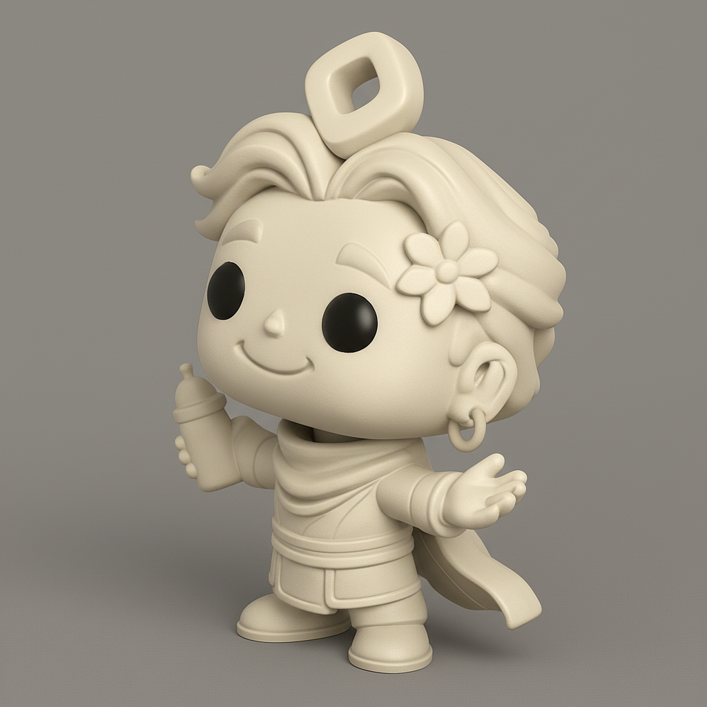 face anatomy 3d model-create 3d face model from photo_Zen Baby Funko Pop: Adorable Serene Figure 3D Print