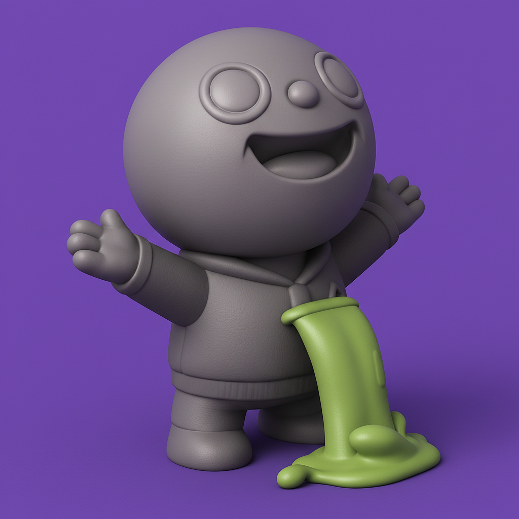 face anatomy 3d model-create 3d face model from photo_Happy Goo Buddy: Playful Desktop Friend with Ooze Fun