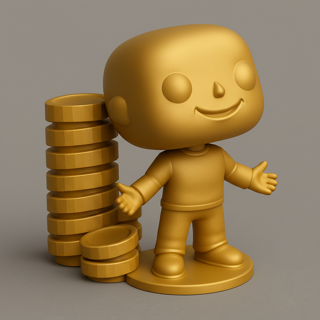 face anatomy 3d model-create 3d face model from photo_Lucky Golden Collector Figure & Coin Stack