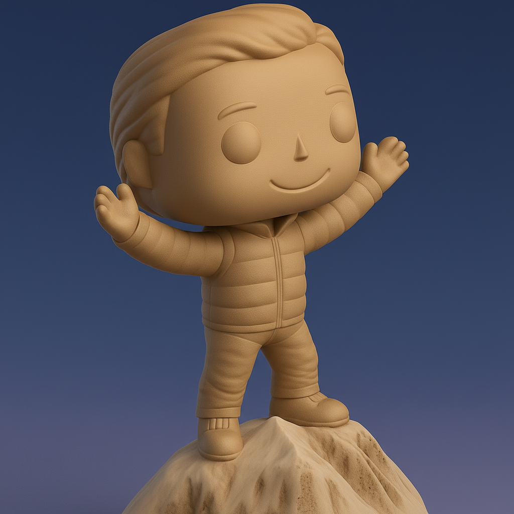 face anatomy 3d model-create 3d face model from photo_Triumphant Hiker Pop! Style Figurine - Celebrate Success