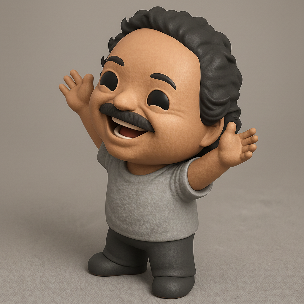 face anatomy 3d model-create 3d face model from photo_Cheerful Hug Moustache Man Collectible Figurine