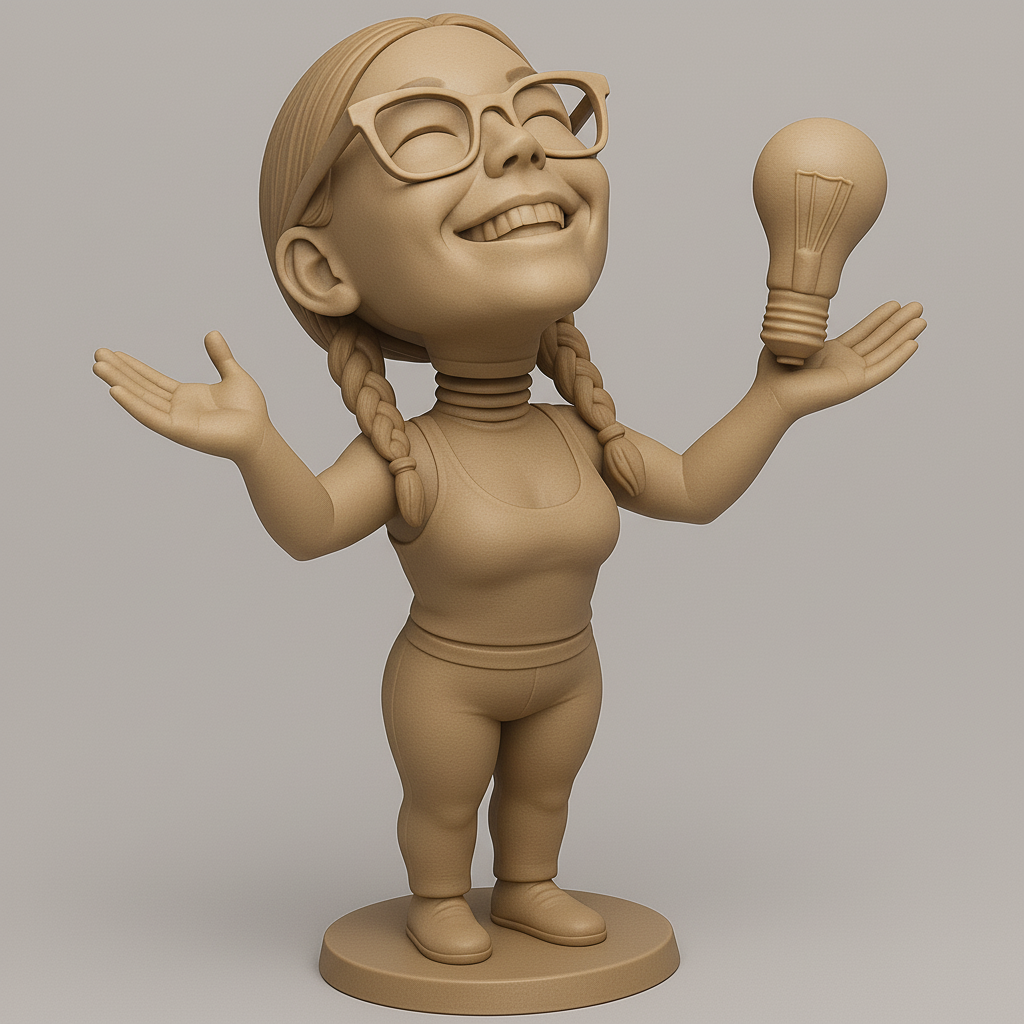 face anatomy 3d model-create 3d face model from photo_Joyful Innovator: Lightbulb Concept Model