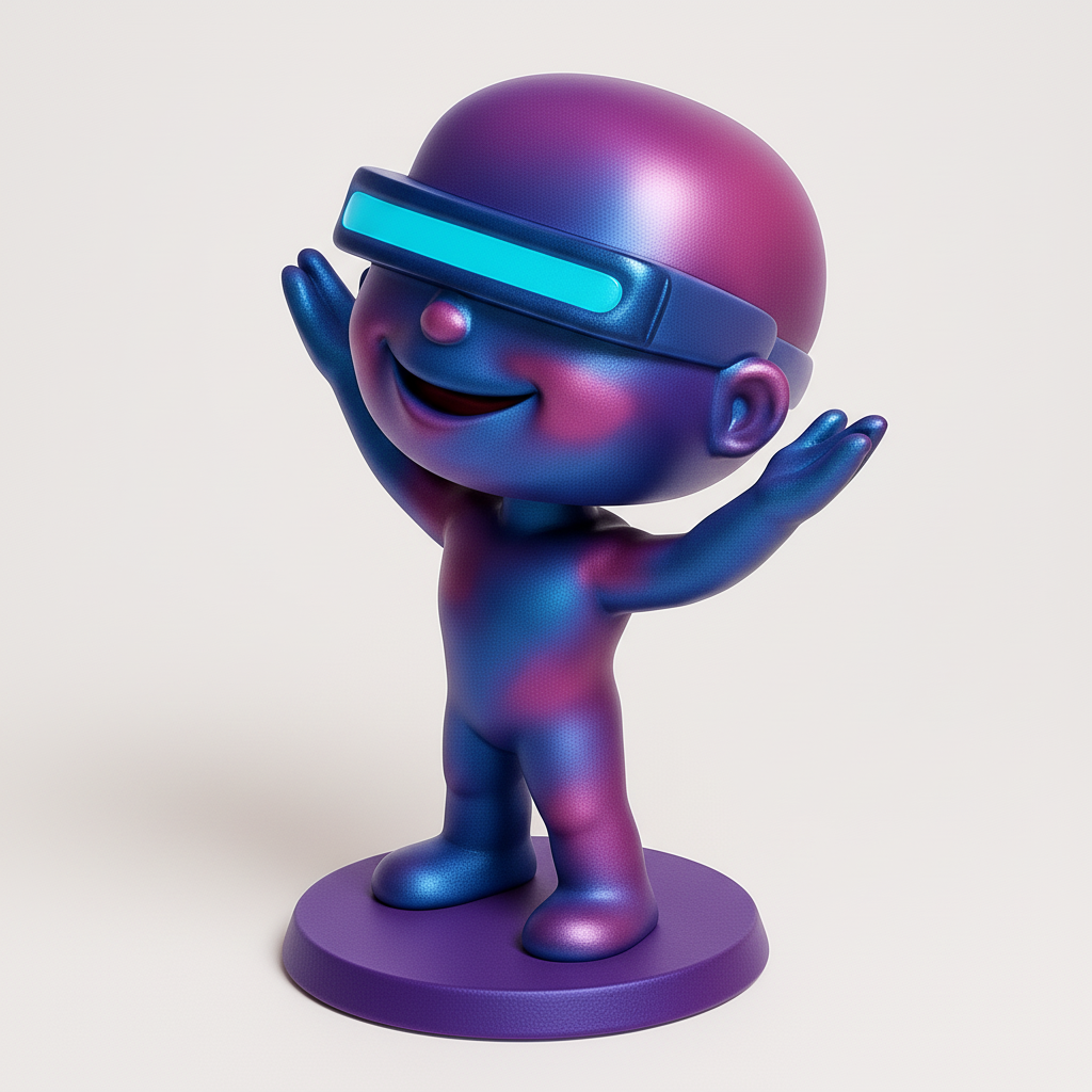 face anatomy 3d model-create 3d face model from photo_Metaverse Buddy VR Figurine - Joyful Tech Decor